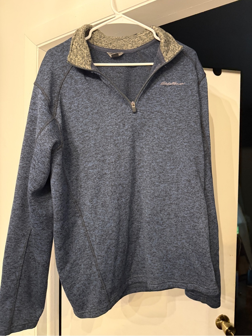 Eddie Bauer Blue Heather Quarter-Zip Pullover